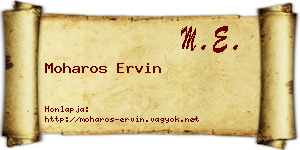 Moharos Ervin névjegykártya